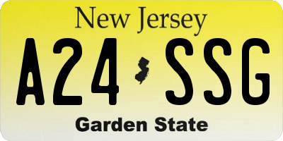 NJ license plate A24SSG