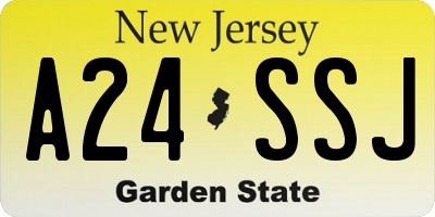 NJ license plate A24SSJ