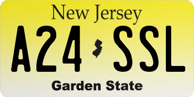 NJ license plate A24SSL