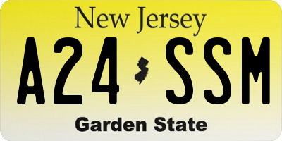 NJ license plate A24SSM