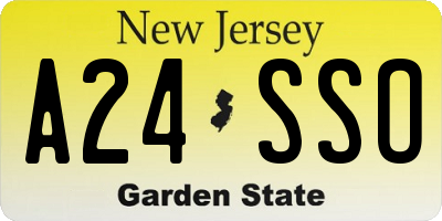 NJ license plate A24SSO