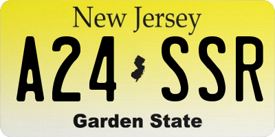 NJ license plate A24SSR