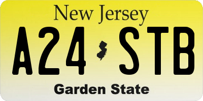 NJ license plate A24STB