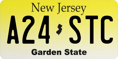 NJ license plate A24STC