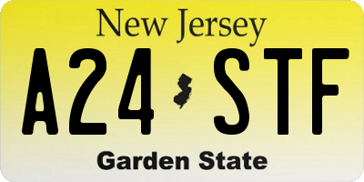 NJ license plate A24STF