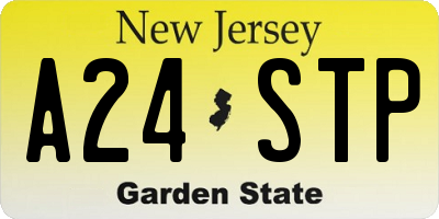 NJ license plate A24STP