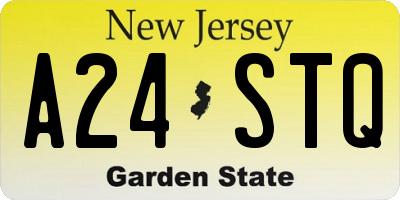 NJ license plate A24STQ
