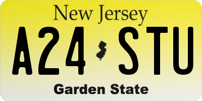 NJ license plate A24STU