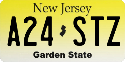 NJ license plate A24STZ