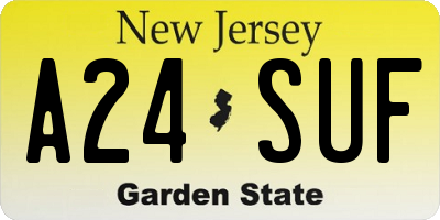 NJ license plate A24SUF