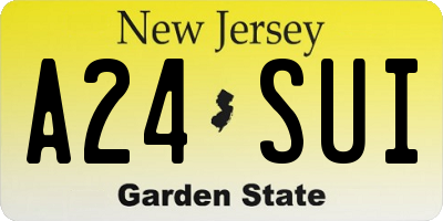 NJ license plate A24SUI