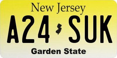 NJ license plate A24SUK