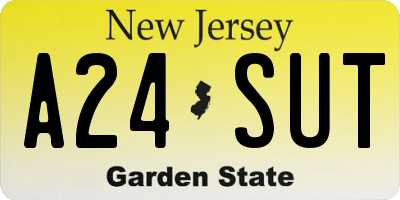 NJ license plate A24SUT