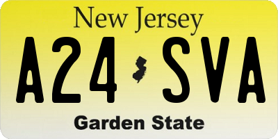 NJ license plate A24SVA