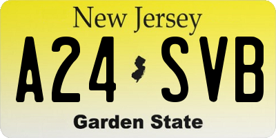 NJ license plate A24SVB