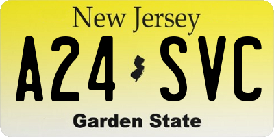 NJ license plate A24SVC