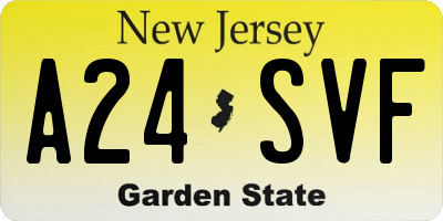 NJ license plate A24SVF