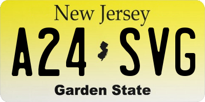 NJ license plate A24SVG
