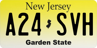 NJ license plate A24SVH