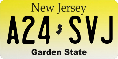 NJ license plate A24SVJ