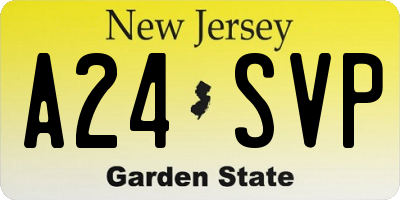 NJ license plate A24SVP