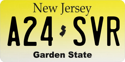 NJ license plate A24SVR