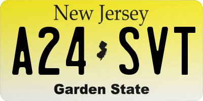 NJ license plate A24SVT