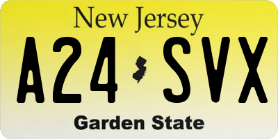 NJ license plate A24SVX