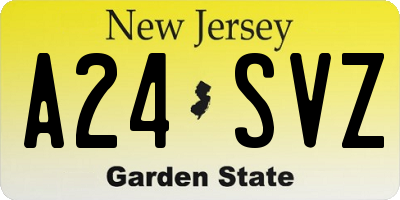 NJ license plate A24SVZ