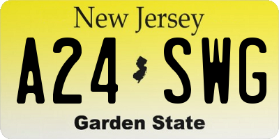 NJ license plate A24SWG