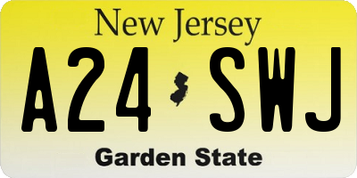 NJ license plate A24SWJ