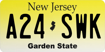 NJ license plate A24SWK