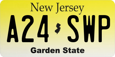 NJ license plate A24SWP