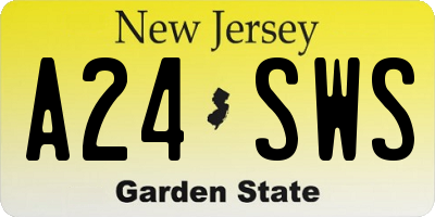 NJ license plate A24SWS