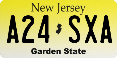 NJ license plate A24SXA
