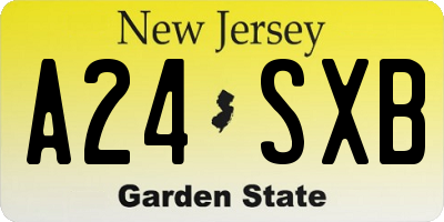 NJ license plate A24SXB