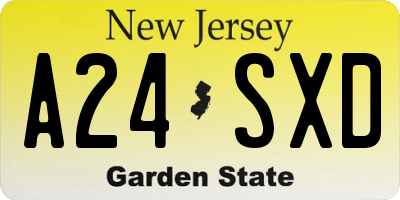 NJ license plate A24SXD
