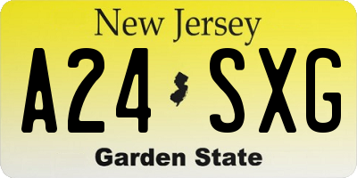 NJ license plate A24SXG