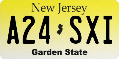 NJ license plate A24SXI