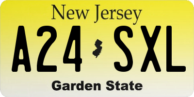 NJ license plate A24SXL