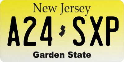 NJ license plate A24SXP