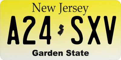 NJ license plate A24SXV