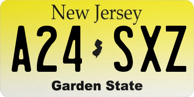 NJ license plate A24SXZ