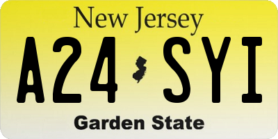 NJ license plate A24SYI
