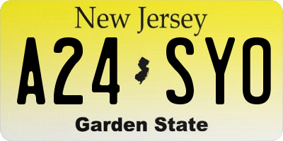 NJ license plate A24SYO