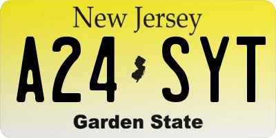 NJ license plate A24SYT
