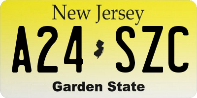 NJ license plate A24SZC