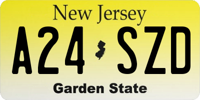 NJ license plate A24SZD