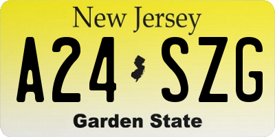 NJ license plate A24SZG