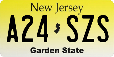 NJ license plate A24SZS